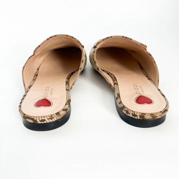 Gucci Princetown Jumbo GG Canvas Loafers Mules Brown Size 40, 10 - Picture 6 of 15